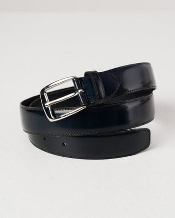 Navy dress belt of nappa leather