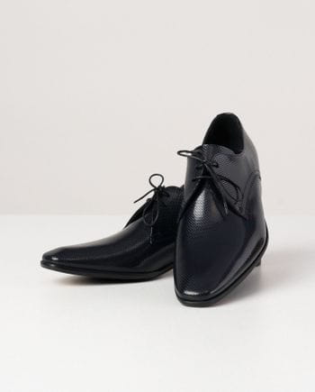 Navy dress Blucher shoe of dotted leather