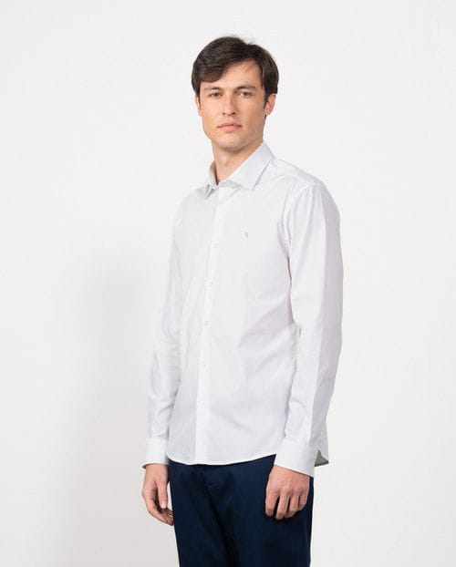Camisa extra slim fit en popelín de algodón elástico