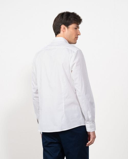 Camisa extra slim fit en popelín de algodón elástico