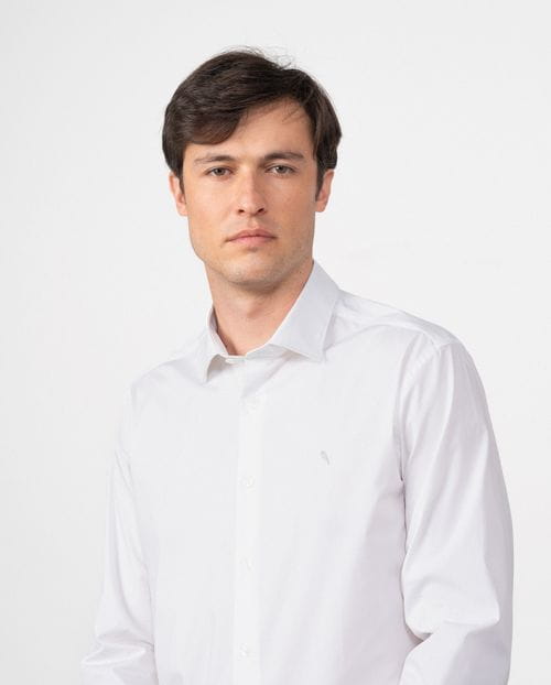 Camisa extra slim fit en popelín de algodón elástico