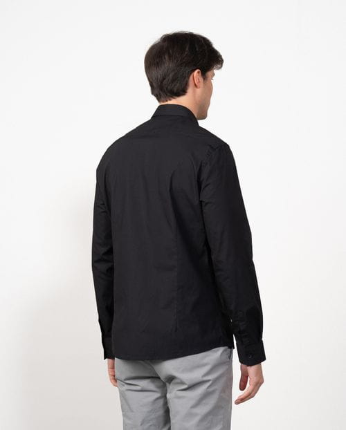 Extra slim-fit shirt of elastic cotton poplin