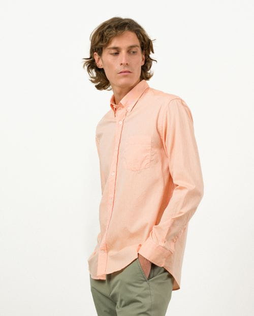 Camisa sport regular fit en fioxford de algodón