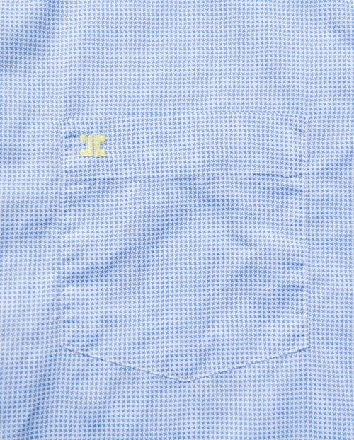 Camisa sport regular fit en microdibujo de algodón