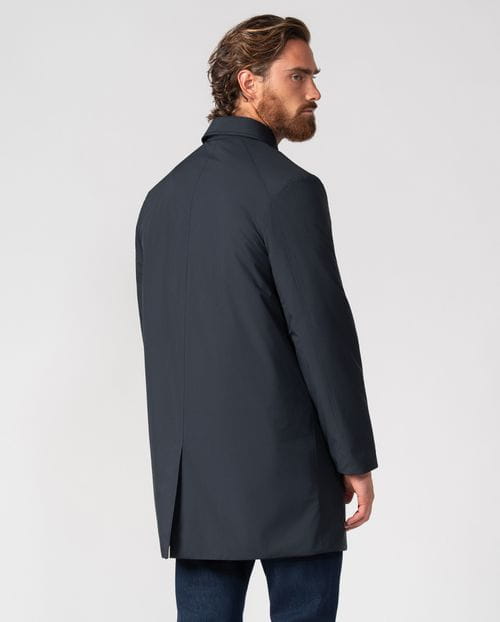Short ultralight trench in a `down jacket´ style with shirt collar