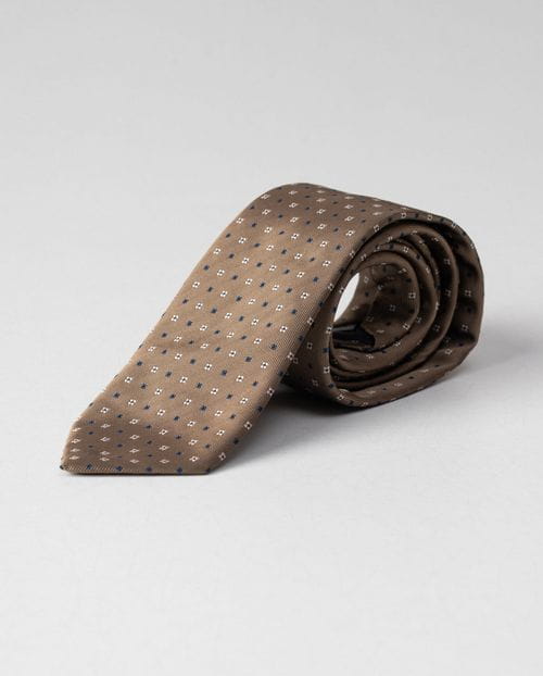 Corbata en jacquard de flores pequeñas