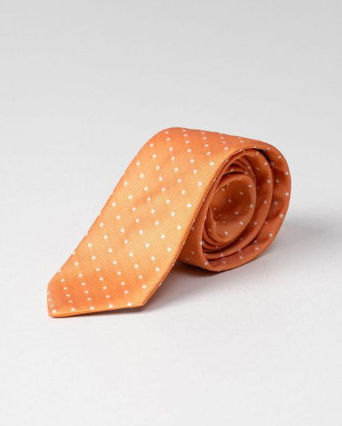 Corbata de estampado jacquard de topitos