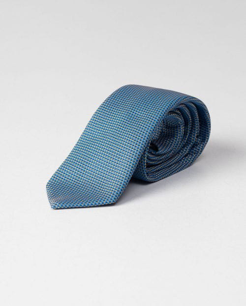 Corbata de pequeño estampado jacquard geométrico
