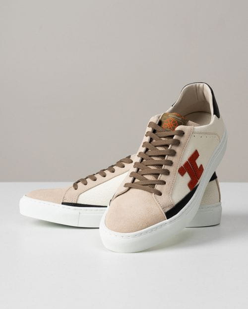 Leather sneakers, combined and limited edition