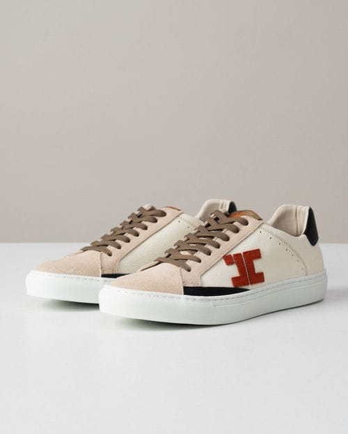 Leather sneakers, combined and limited edition