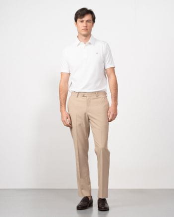 Pantalón de vestir slim fit en un microdibujo bicolor elástico