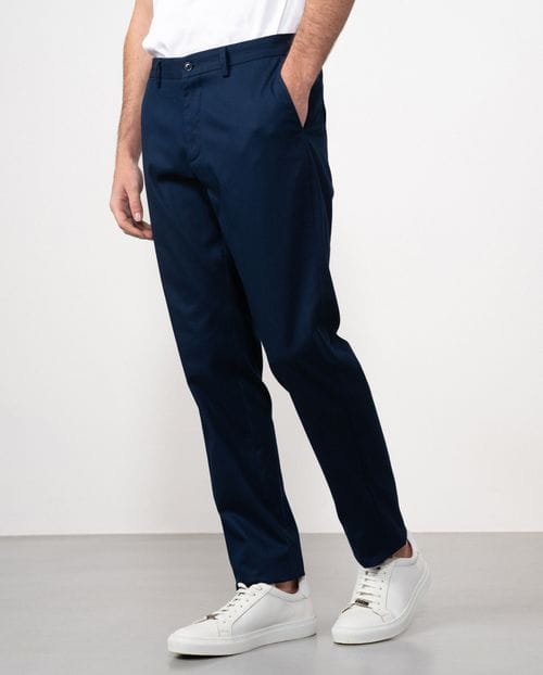 Sport chino slim fit trousers made of elastic cotton microstructure