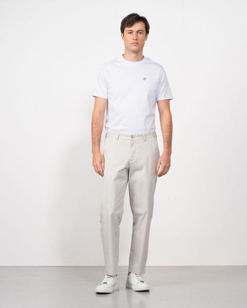 Sport relaxed fit trousers with elastic microstructure cotton