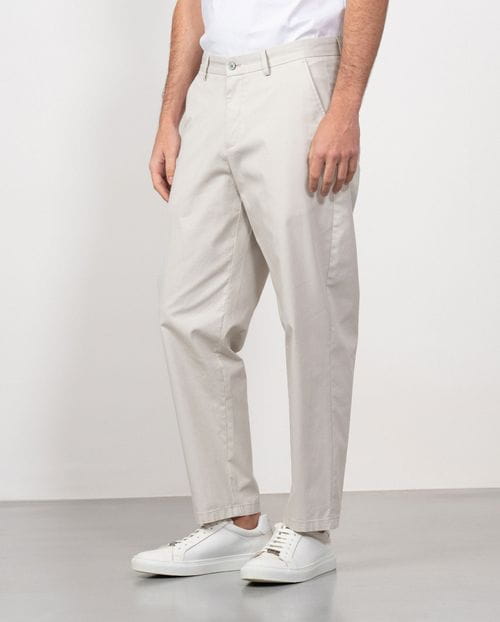 Sport relaxed fit trousers with elastic microstructure cotton