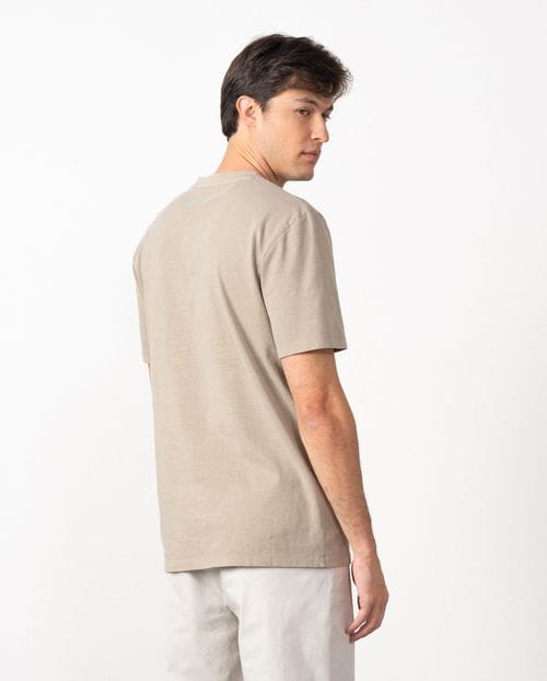 Camiseta de manga corta en algodón tintado con logo Etiem bordado