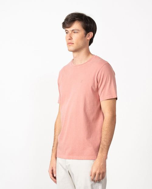 Camiseta de manga corta en algodón tintado con logo ETIEM bordado