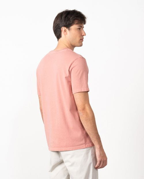 Camiseta de manga corta en algodón tintado con logo ETIEM bordado