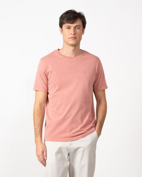 Camiseta de manga corta en algodón tintado con logo ETIEM bordado