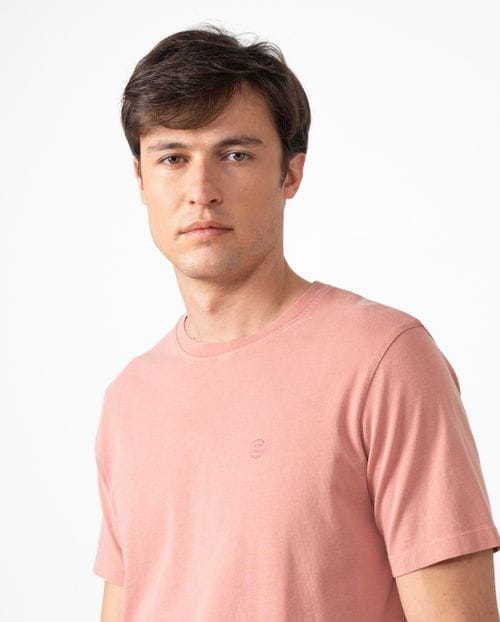 Camiseta de manga corta en algodón tintado con logo ETIEM bordado