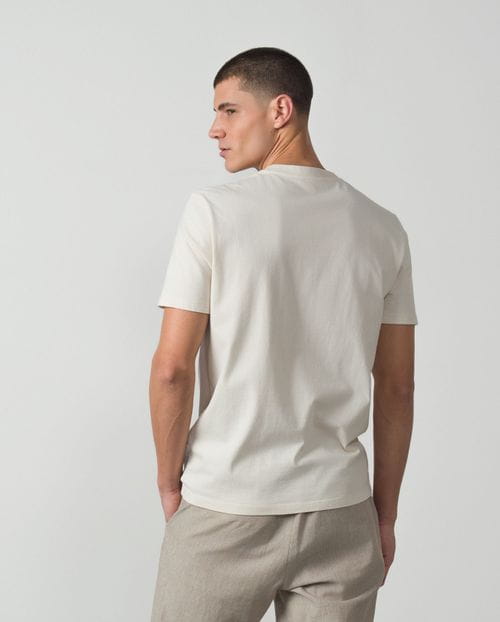 Camiseta de manga corta en algodón tintado con logo ETIEM bordado