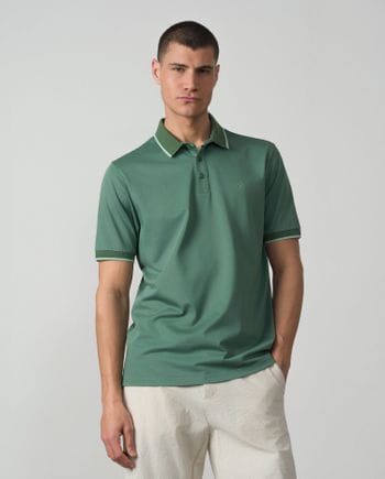 Polo de manga corta en estructura de algodón mercerizado