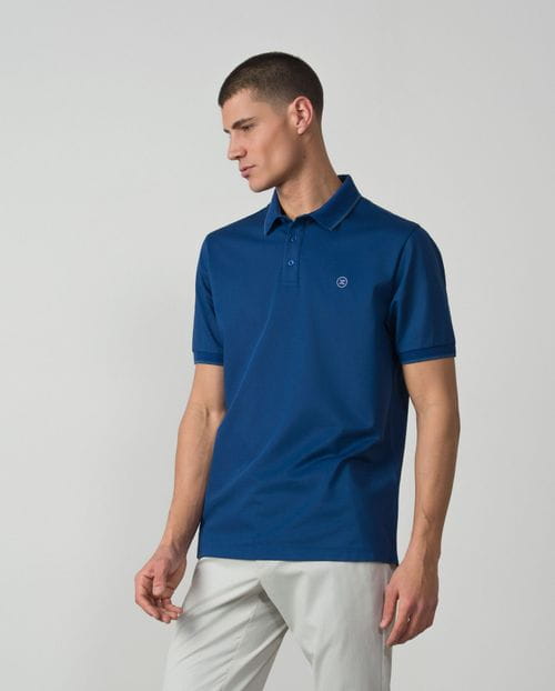 Polo de manga corta en estructura de algodón mercerizado