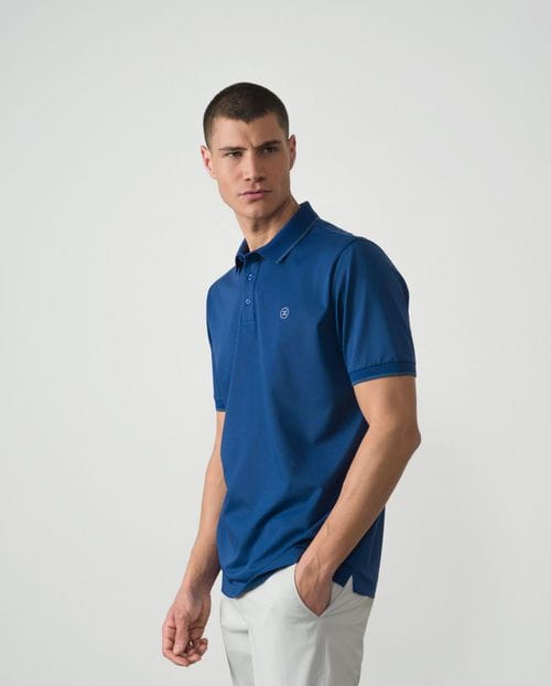 Polo de manga corta en estructura de algodón mercerizado