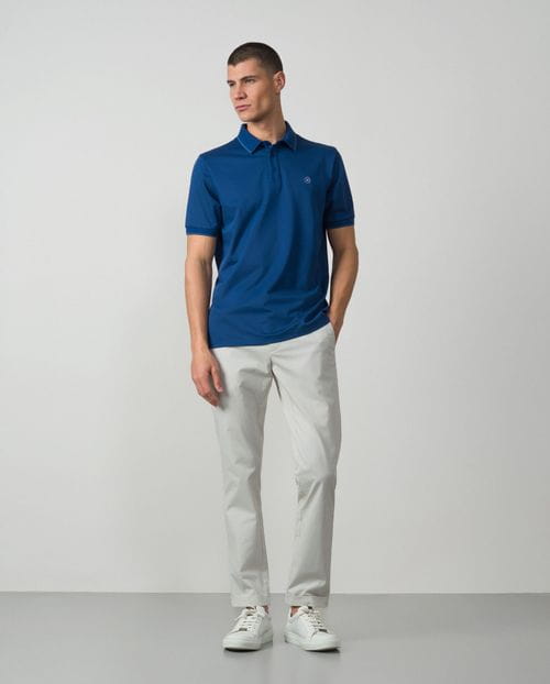 Polo de manga corta en estructura de algodón mercerizado