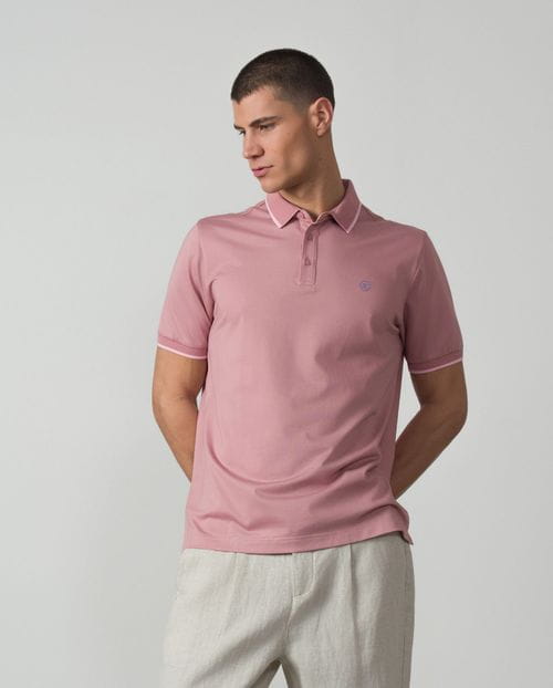 Polo de manga corta en estructura de algodón mercerizado
