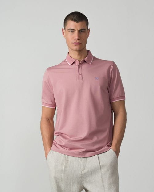 Polo de manga corta en estructura de algodón mercerizado