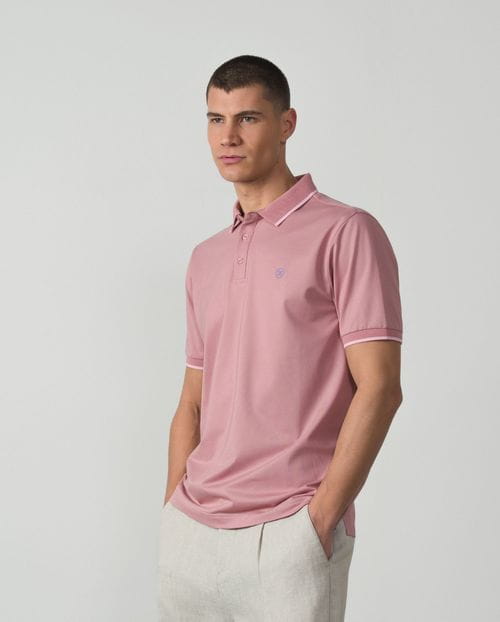 Polo de manga corta en estructura de algodón mercerizado