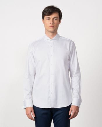 Camisa de vestir reguar fit en microdibujo de algodón