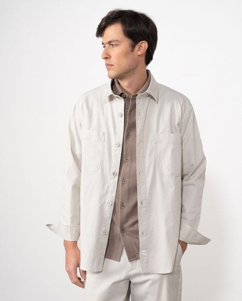 Sobrecamisa en algodón mezcla elástico