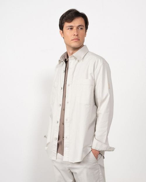 Sobrecamisa en algodón mezcla elástico