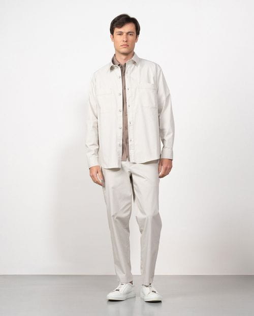 Sobrecamisa en algodón mezcla elástico