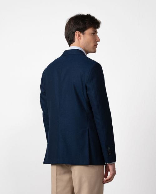 Regular fit unstructured jacket of bicolor structure wool