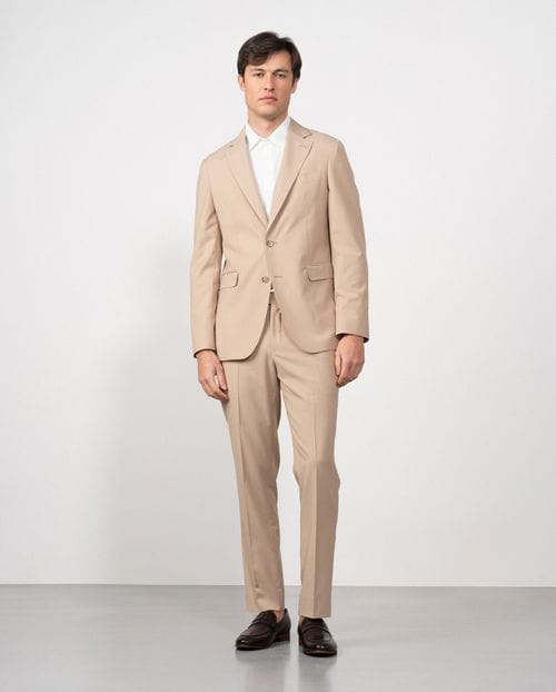 Regular fit unstructured jacket of elastic bicolor microstructure