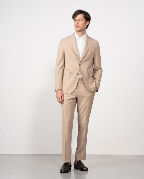 Americana desestructurada regular fit en microdibujo bicolor de tejido elástico