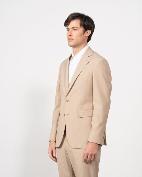 Americana desestructurada regular fit en microdibujo bicolor de tejido elástico