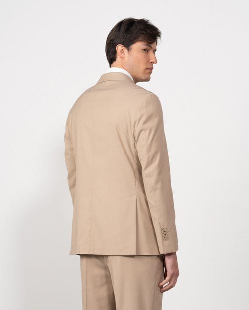 Regular fit unstructured jacket of elastic bicolor microstructure