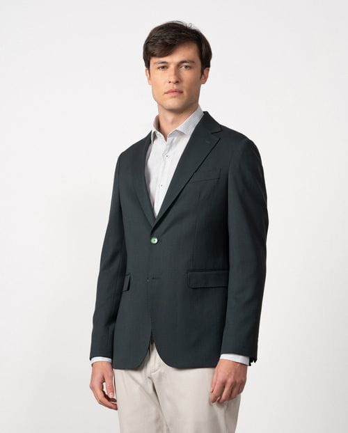 Regular fit unstructured jacket of elastic bicolor microstructure