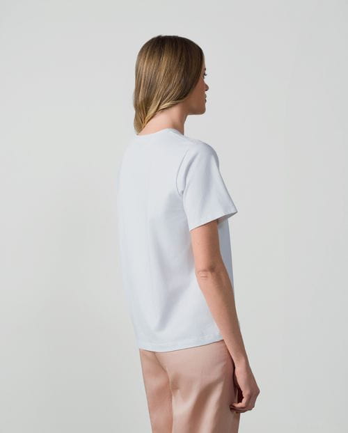 Basic cotton T-shirt with embroidered ETIEM logo in front