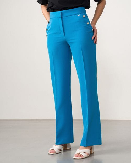 Pantalón estilo 'palazzo' con botones dorados