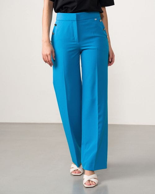 Pantalón estilo 'palazzo' con botones dorados