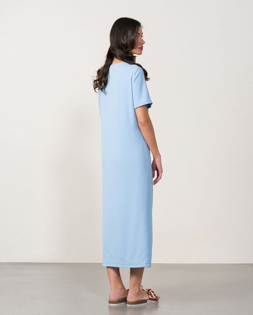 Vestido midi fluido de línea suelta anudado en el delantero