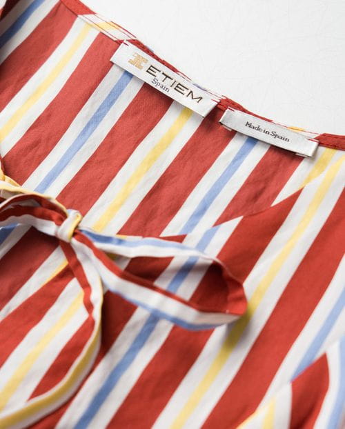 Loose-fit midi dress in 'retro' design stripes