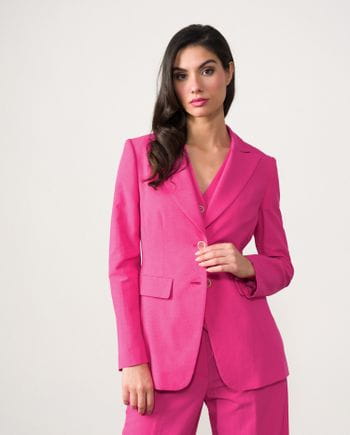 Tailored blazer in linen-viscose fabric