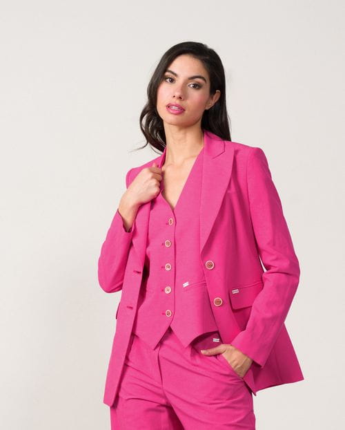 Chaqueta americana en lino-viscosa