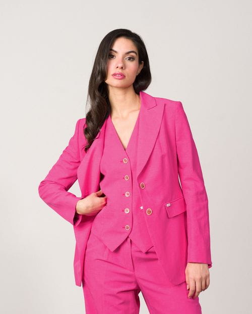 Chaqueta americana en lino-viscosa