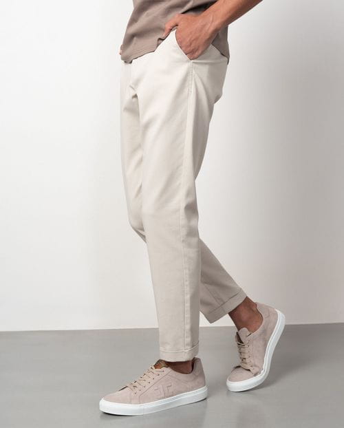 Sport extra slim fot trousers with elastic cotton twill